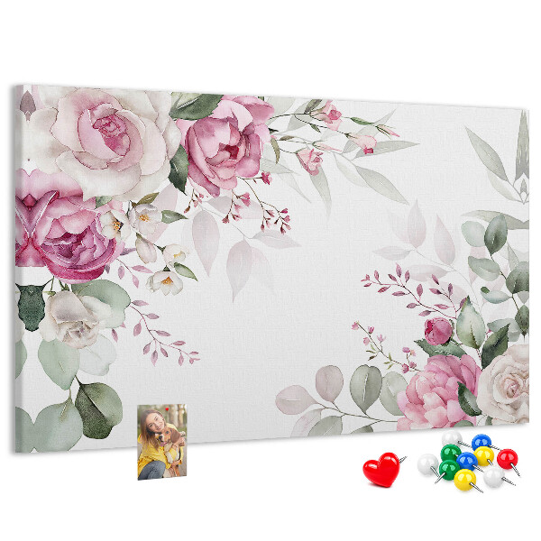 Tableau en liège Motif floral aux teintes pastel