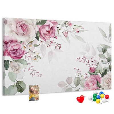 Tableau en liège Motif floral aux teintes pastel