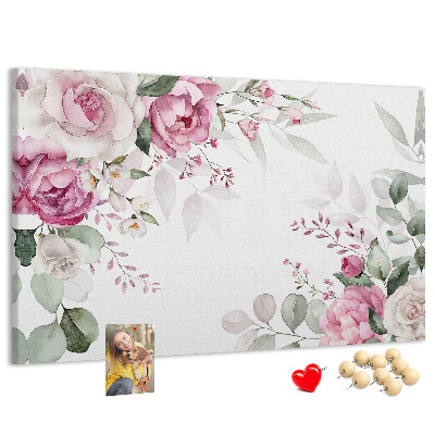 Tableau en liège Motif floral aux teintes pastel