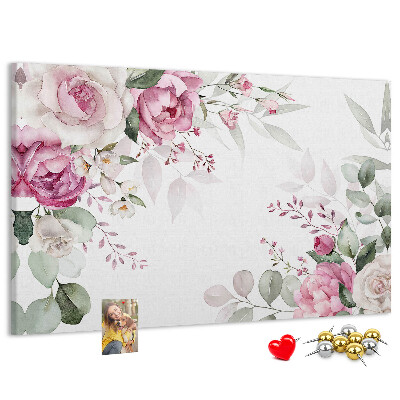 Tableau en liège Motif floral aux teintes pastel