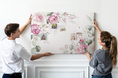 Tableau en liège Motif floral aux teintes pastel
