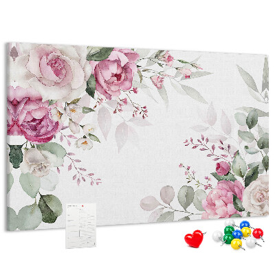 Tableau en liège Motif floral aux teintes pastel