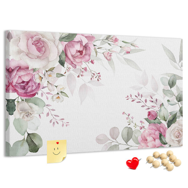 Tableau en liège Motif floral aux teintes pastel