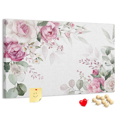 Tableau en liège Motif floral aux teintes pastel