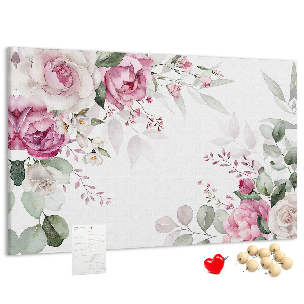 Tableau en liège Motif floral aux teintes pastel