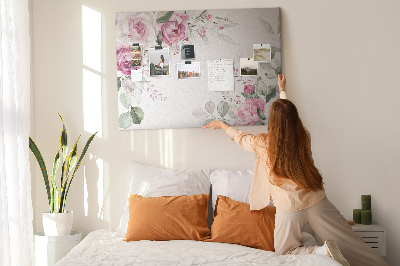 Tableau en liège Motif floral aux teintes pastel