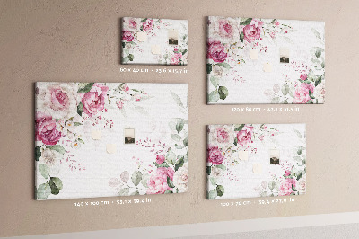 Tableau en liège Motif floral aux teintes pastel