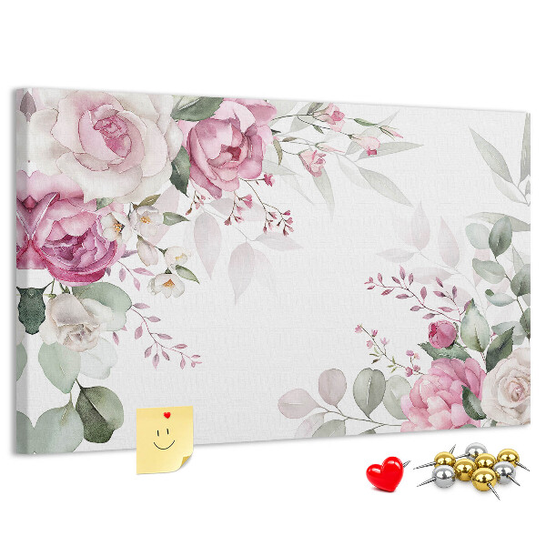 Tableau en liège Motif floral aux teintes pastel