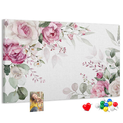 Tableau en liège Motif floral aux teintes pastel