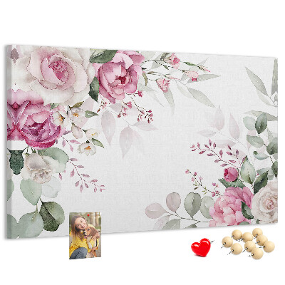 Tableau en liège Motif floral aux teintes pastel