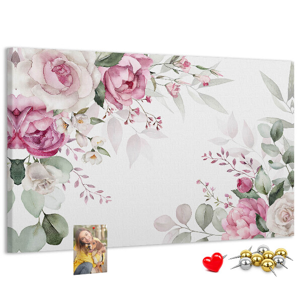 Tableau en liège Motif floral aux teintes pastel
