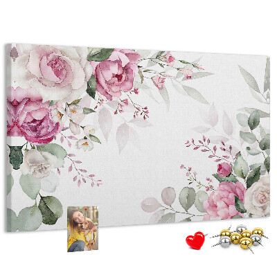 Tableau en liège Motif floral aux teintes pastel