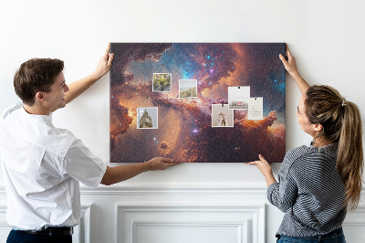 Tableau en liège Un paysage spatial avec des nébuleuses colorées