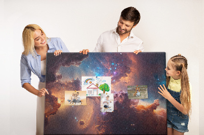 Tableau en liège Un paysage spatial avec des nébuleuses colorées