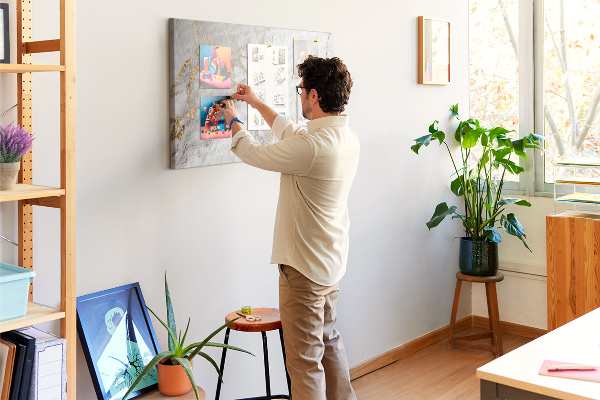 Tableau affichage liège Marbre élégant aux veines dorées