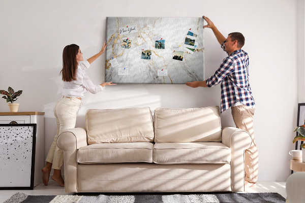 Tableau affichage liège Marbre élégant aux veines dorées