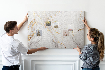 Tableau affichage liège Marbre élégant aux veines dorées