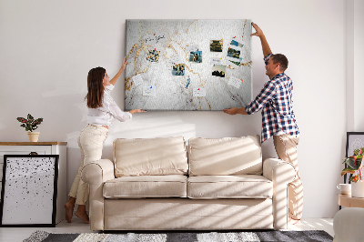 Tableau affichage liège Marbre élégant aux veines dorées