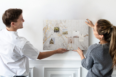 Tableau affichage liège Marbre élégant aux veines dorées