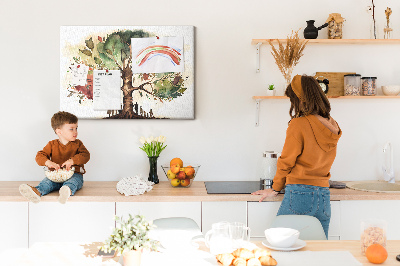 Tableau affichage liège L'Arbre de Vie avec des gens à l'ombre