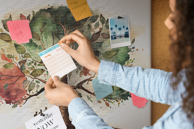 Tableau affichage liège L'Arbre de Vie avec des gens à l'ombre