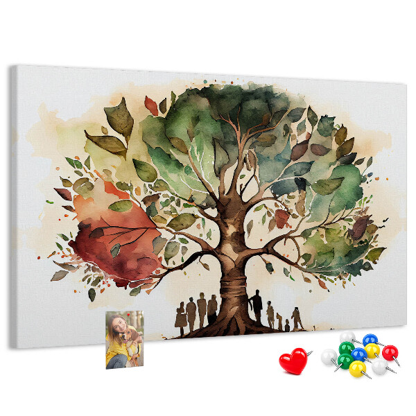 Tableau affichage liège L'Arbre de Vie avec des gens à l'ombre