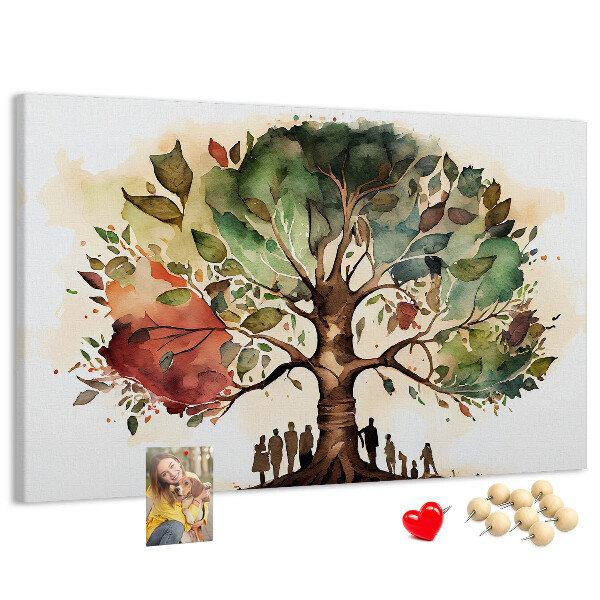 Tableau affichage liège L'Arbre de Vie avec des gens à l'ombre