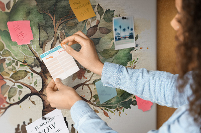 Tableau affichage liège L'Arbre de Vie avec des gens à l'ombre