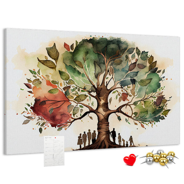 Tableau affichage liège L'Arbre de Vie avec des gens à l'ombre