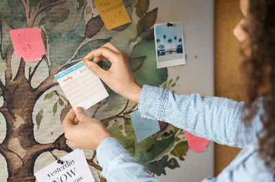 Tableau affichage liège L'Arbre de Vie avec des gens à l'ombre