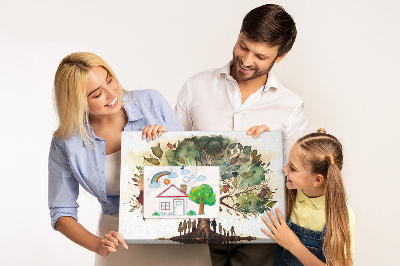 Tableau affichage liège L'Arbre de Vie avec des gens à l'ombre