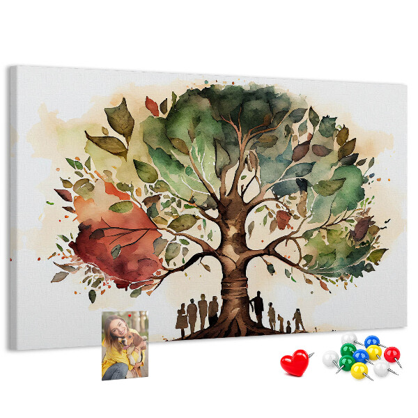 Tableau affichage liège L'Arbre de Vie avec des gens à l'ombre