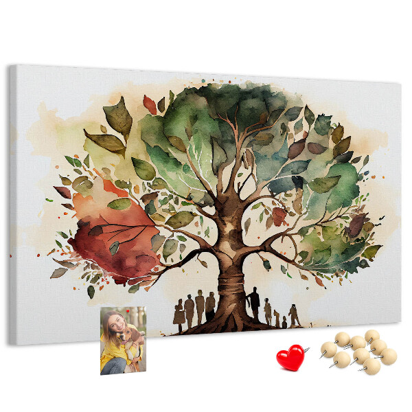 Tableau affichage liège L'Arbre de Vie avec des gens à l'ombre