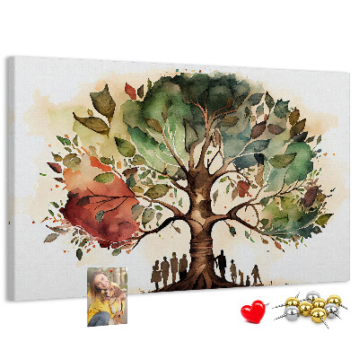 Tableau affichage liège L'Arbre de Vie avec des gens à l'ombre