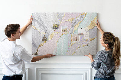 Tableau de liège Marbre élégant avec des accents dorés