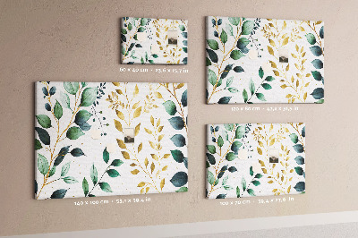 Tableau affichage liège Feuilles dorées sur fond clair