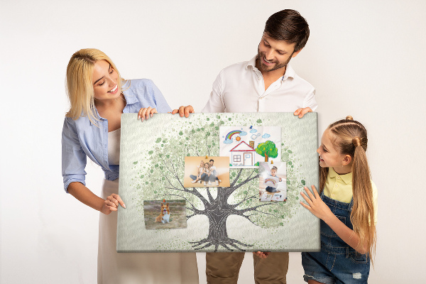 Tableau affichage liège Motif d'arbre à feuilles vertes