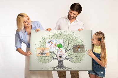 Tableau affichage liège Motif d'arbre à feuilles vertes