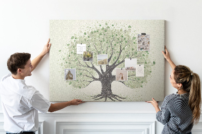 Tableau affichage liège Motif d'arbre à feuilles vertes