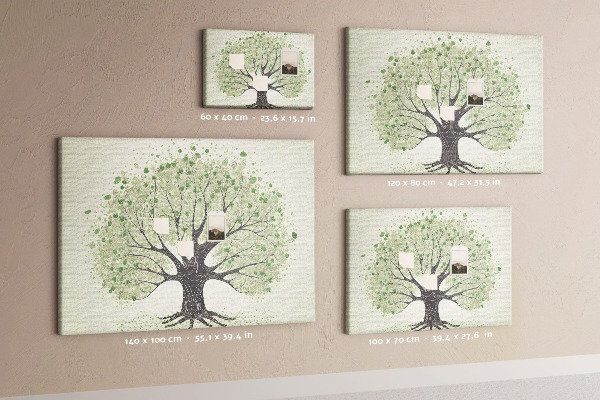Tableau affichage liège Motif d'arbre à feuilles vertes
