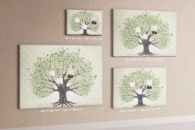 Tableau affichage liège Motif d'arbre à feuilles vertes