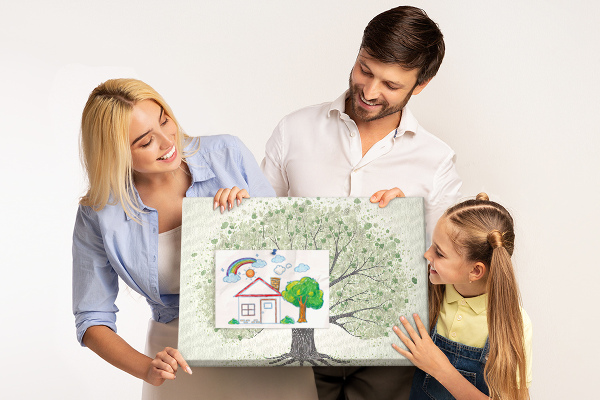 Tableau affichage liège Motif d'arbre à feuilles vertes