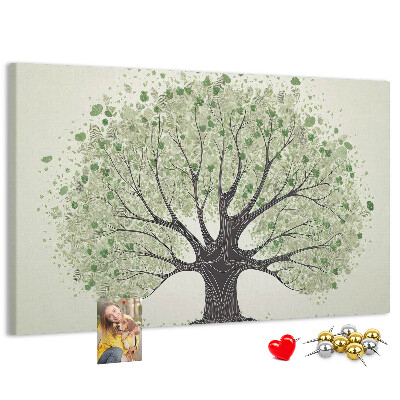 Tableau affichage liège Motif d'arbre à feuilles vertes