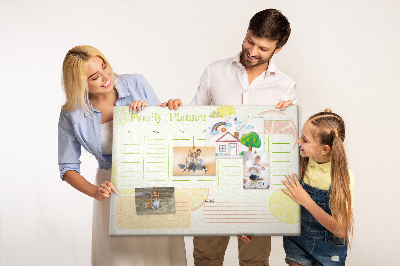 Tableau de liège Agenda familial à motif d'agrumes.