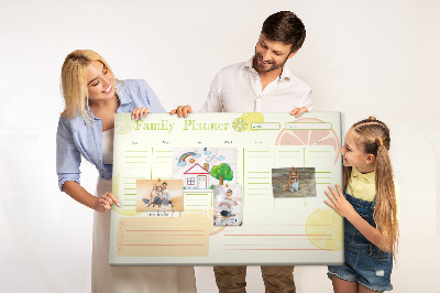 Tableau de liège Agenda familial à motif d'agrumes.
