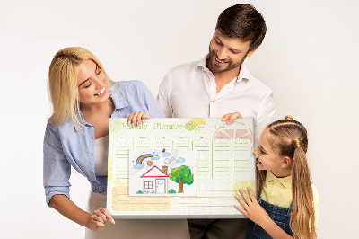 Tableau de liège Agenda familial à motif d'agrumes.