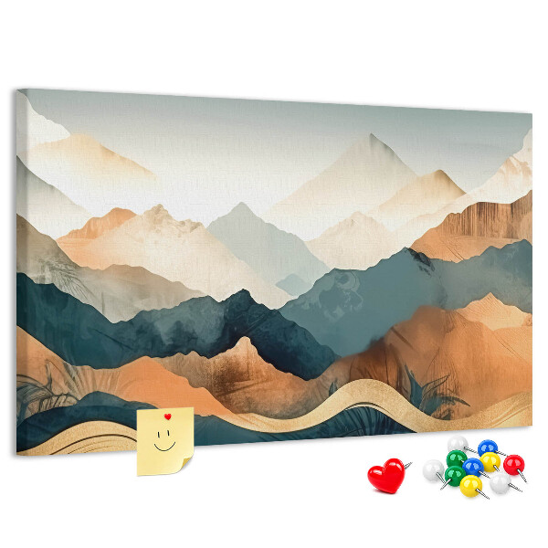 Tableau affichage liège Un paysage de montagne aux couleurs atténuées