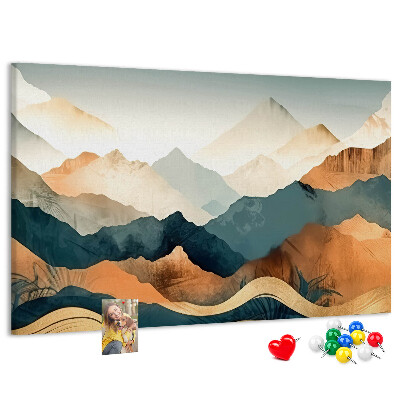 Tableau affichage liège Un paysage de montagne aux couleurs atténuées