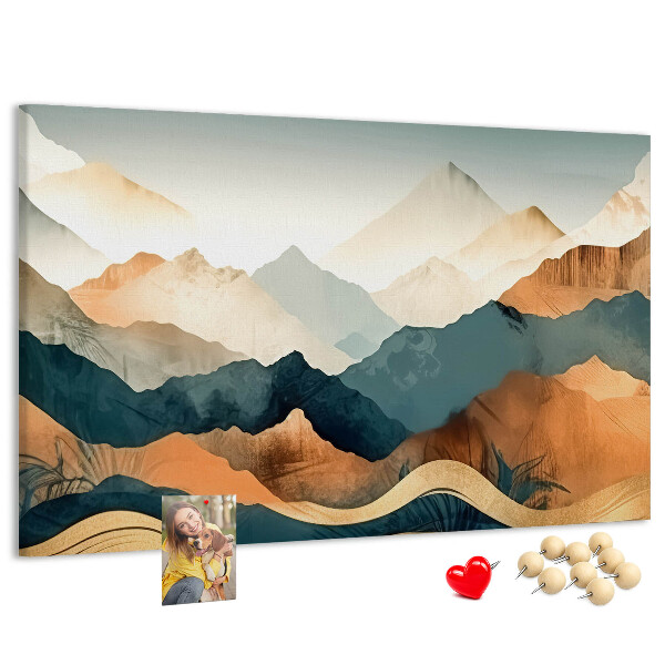 Tableau affichage liège Un paysage de montagne aux couleurs atténuées
