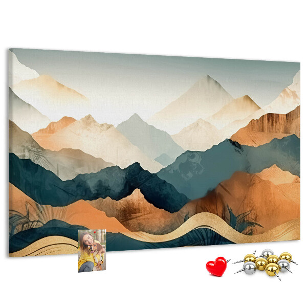 Tableau affichage liège Un paysage de montagne aux couleurs atténuées